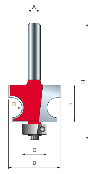 Freud Rundprofilfräser traditionell Schaft 6 mm 3,18 (Radius)
