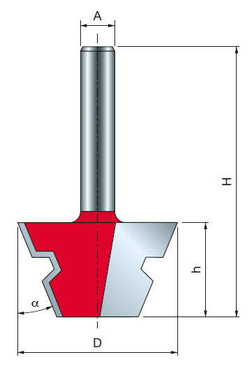 Freud zweiteiliges Gehrungsfräserset 22,5° Schaft 8 mm 22,5° x 22,2 (Winkel x Schnitthöhe)