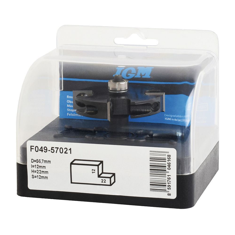 IGM F049 HW Wendeplatten-Falzfräser - H22 D56,7x12 L66 S=12