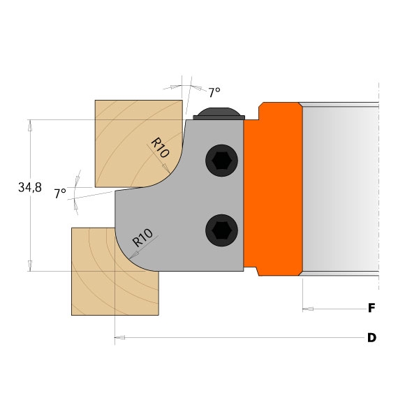 Messer für C694007 - Messerpaar R12mm