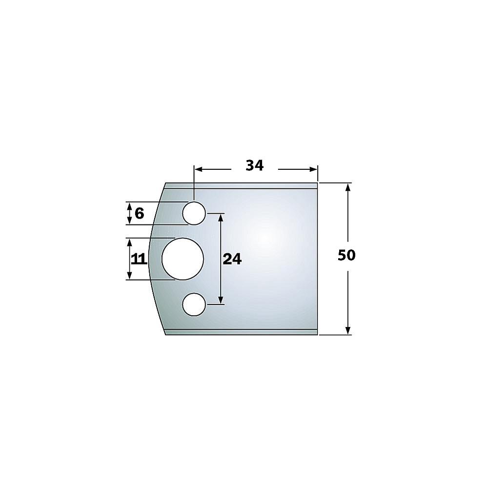 Blankett-Messer - LB34-50x18x4mm SP 2St.