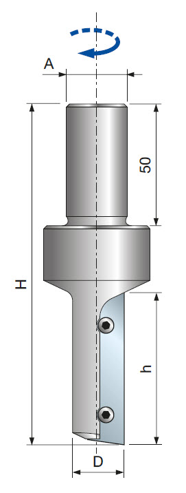 Freud Wendeplatten-Schaftfräser Ø 16 mm x h50 mm x H120 mm x S20 mm