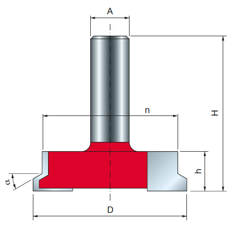 Freud Schubladenverleimfräser Schaft 12 mm 13 x 50,5 (Schnitthöhe x Durchmesser)