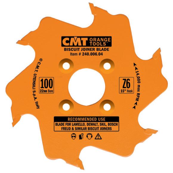 CMT Sägeblatt für Flachdübelfräse - Ø 100 x 3,96 d22 Z6 HW