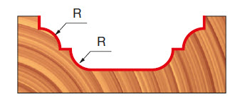 Freud Doppelhohlkehl- und Rundprofilfräser Schaft 6 mm 2,4 x 19,05 (Radius 1 x Durchmesser)