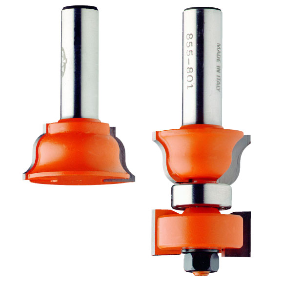 CMT C955 2-teilige Fräsersets für V-förmige Verbindungen - D38 + 35 Kugellager 22 S=12 HW