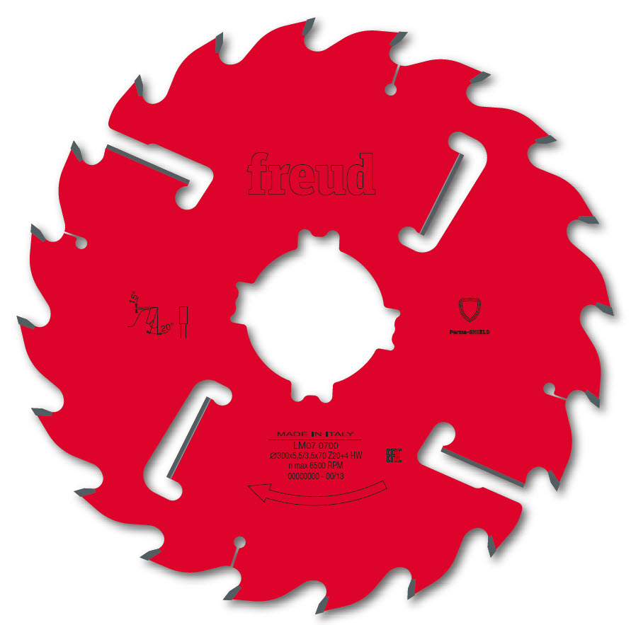 Freud LM07 Kreissägeblatt mit großer Schnittbreite und Räumern