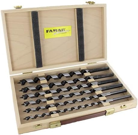 FAMAG 1410 Schlangenbohrer-Satz, 460 mm im Holzkasten, 6-teilig: 10, 12, 14, 16, 18, 20 mm