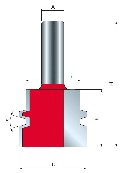 Freud Profil-Verleimfräser Schaft 12 mm 32 x 38 (Schnitthöhe x Durchmesser)