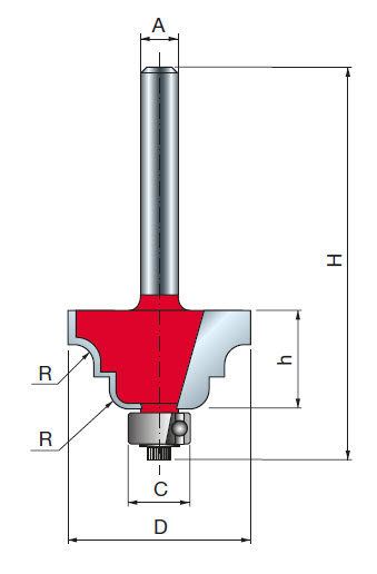 Freud Hohlkehl- und Rundprofilfräser Schaft 6 mm 3,97 (Radius)