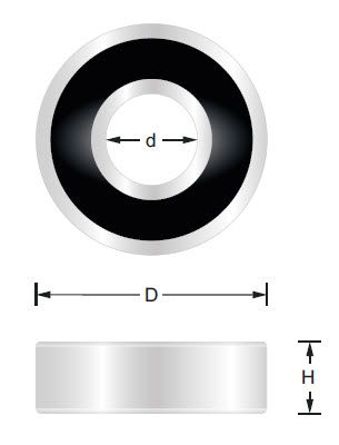 Anlauflager D=12.7 d=3.175 H=4.366