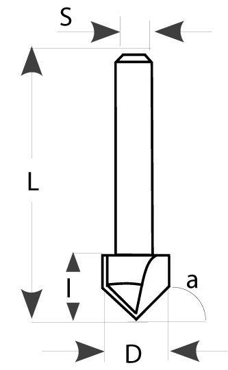 IGM M115 V-Nutfräser - D12,7x12,7x52,7 S=8 HW