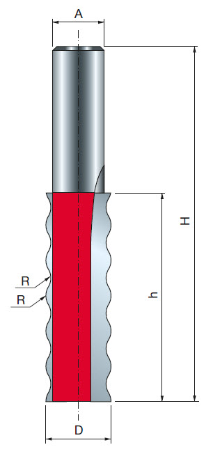 Freud Wellenprofilfräser Schaft 12 mm 51,3 x 4 (Schnitthöhe x Radius)