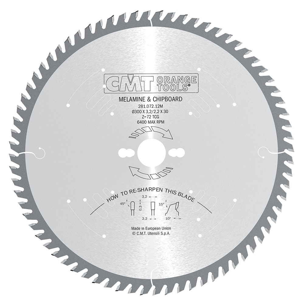 CMT Industrie Kreissägeblatt für beschichtete Platten, pos. Spanwinkel