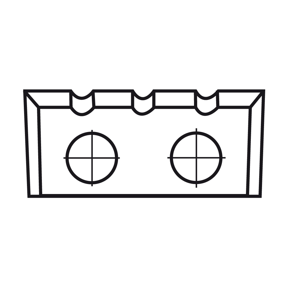 Wendeplatte - 22,8×7×1,5 drei Schneidenunterbrechungen