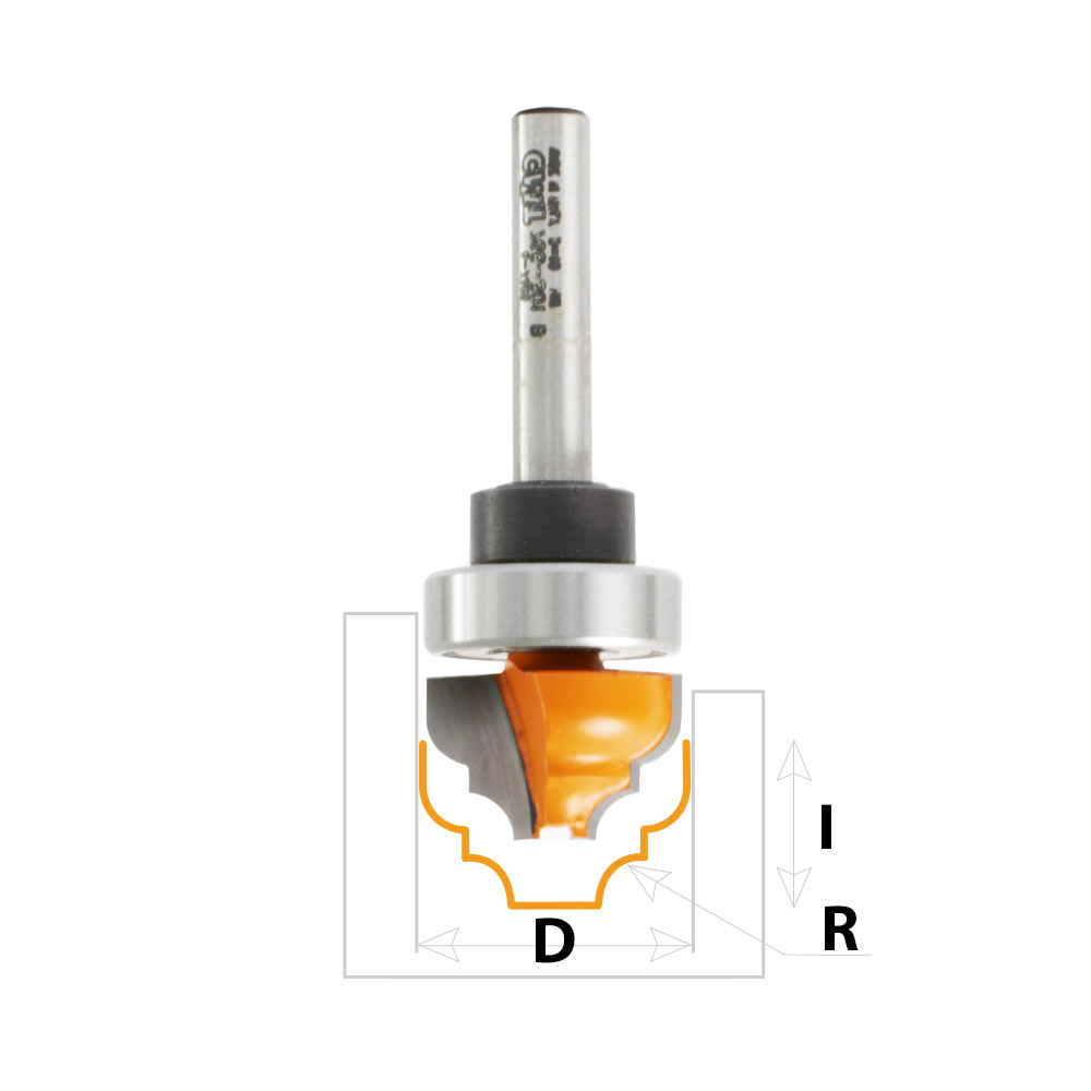 CMT C965B Profilfräser - Profile E, R34,9 D4-6,35x18,5 profile E S=8 HW