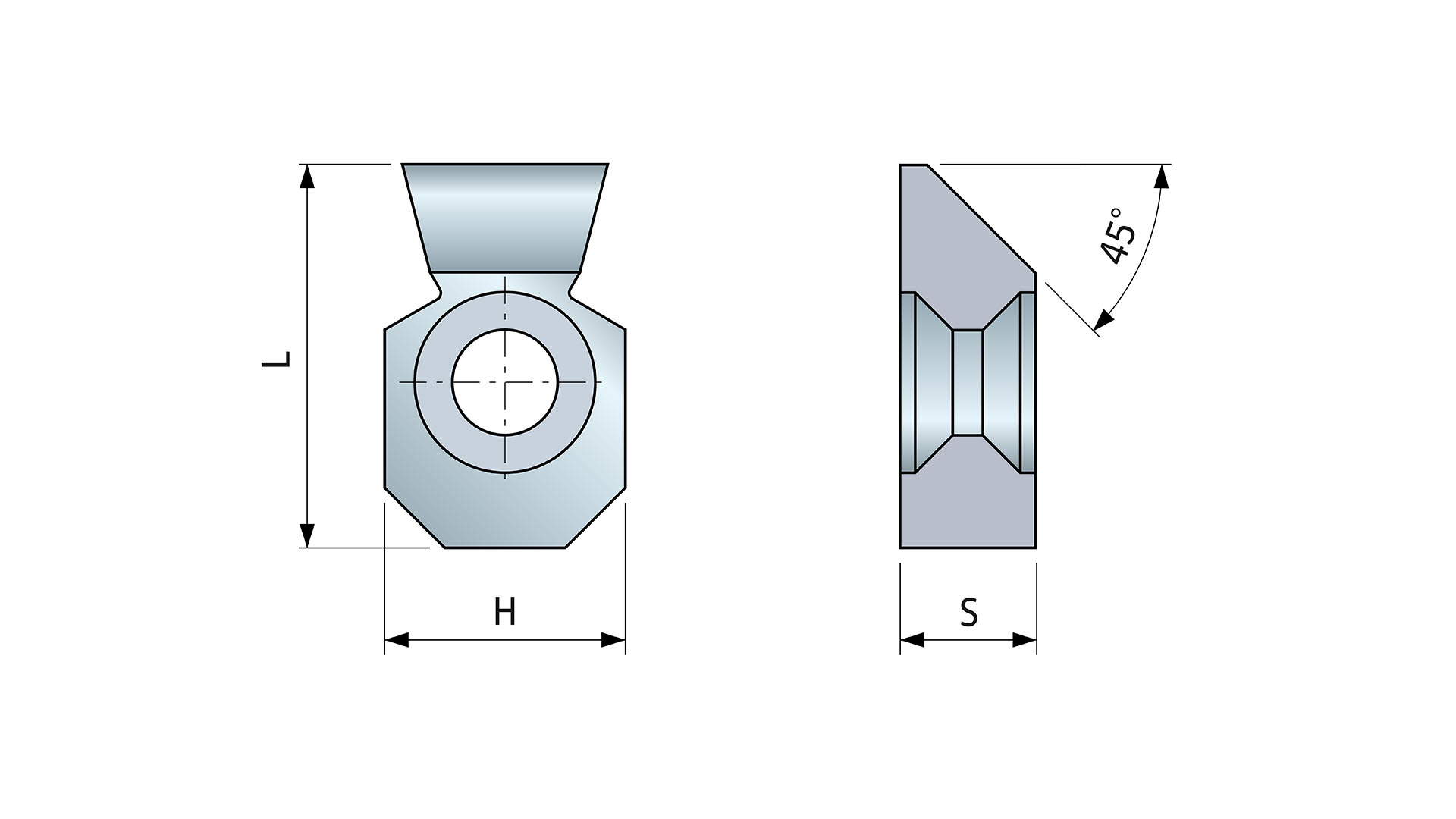 Anfasmesser 45° mit Scherwinkel