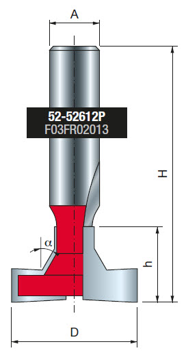 Freud T-Nutfräser Schaft 12 mm 30 x 18 (Durchmesser x Schnitthöhe (h))