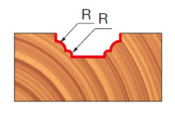 Freud Eintauch-Rundprofilfräser klassisch Schaft 6 mm 1,2 x 12,7 (Radius 1 x Durchmesser)