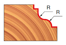 Freud Doppel-Rundungsfräser Schaft 6 mm 3,2 (Radius)