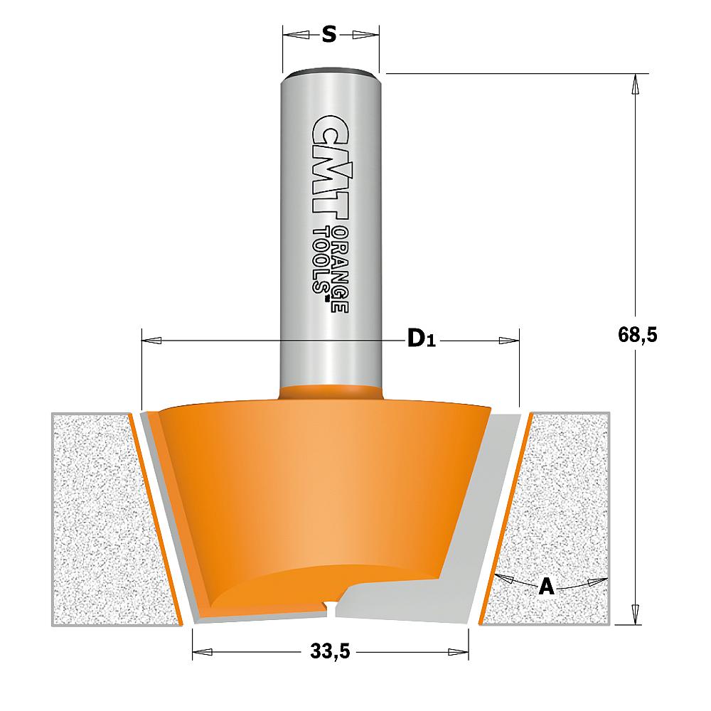 CMT C981 2-teiliges Fräserset für Reparatur auf Mineralwerkstoffen, S=12mm