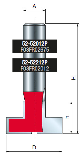 Freud T-Nutfräser Schaft 12 mm 28 x 16 (Durchmesser x Schnitthöhe (h))