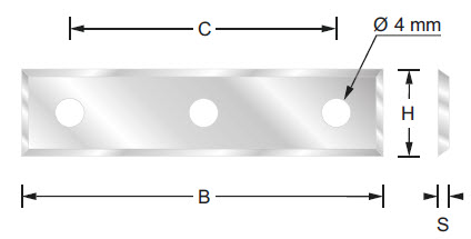 HW-Wendemesser 3-Loch Z=4 B=50 H=9 S=1.5