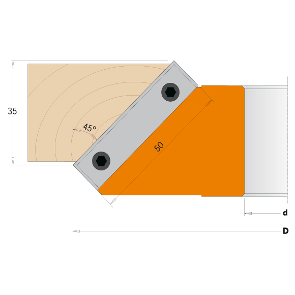 CMT 694.002.30 - Fasenfräser 45° Winkel | Ø 150 mm | 30 mm Bohrung | Z=2 | ALU | MAN