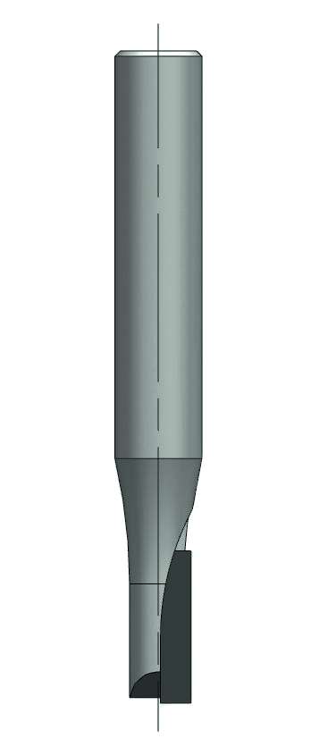DP Schlichtfräser Z1+1 mit DP Bohrschneide VHM MEC