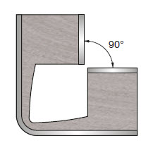 Freud Rechtecknutfräser zum Biegen von ACM-Platten Schaft 8 mm 23,8 x 15,88 (Radius 1 x Durchmesser)