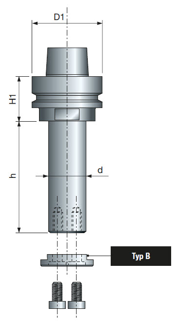 Freud MP09M30050-0000 - Hochpräzisions-Spindel vernickelt, HSK 63 F