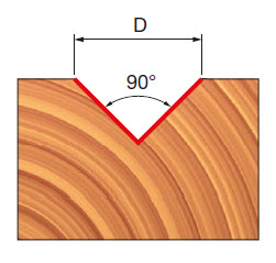 Freud V-Nutfräser Schaft 6 mm 90° x 6 (Winkel x Schnitthöhe)